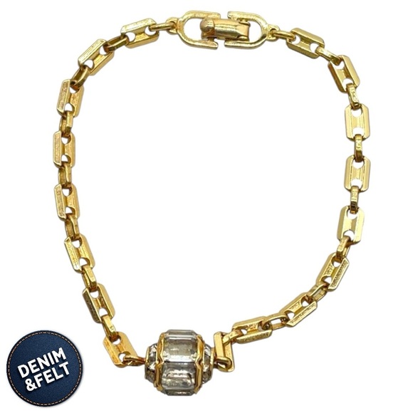 Christian Dior Vintage Gold Plated Rhinestone Bracelet | VERY RARE | PRELOVED 🩷 - Picture 1 of 9